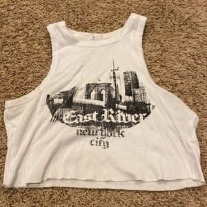 Garage New York Graphic Ribbed Tank Top